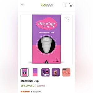 NIB Diva Cup Factory sealed never opened or used